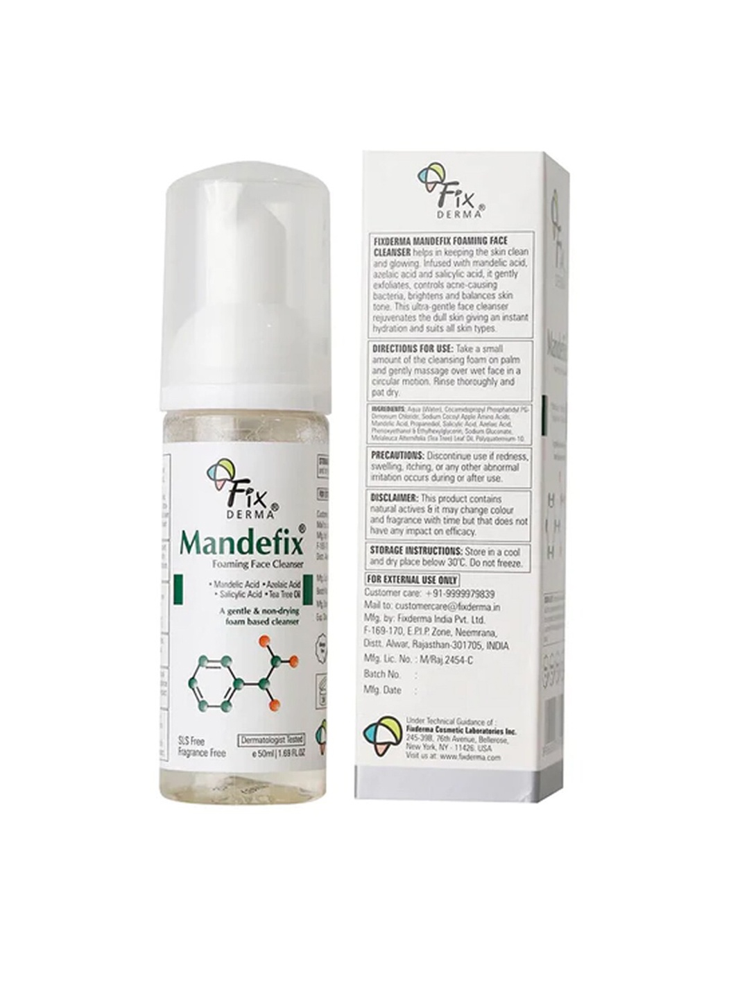 

Fixderma Mandefix Foaming Cleanser with 2% Salicylic Acid - 50ml, White