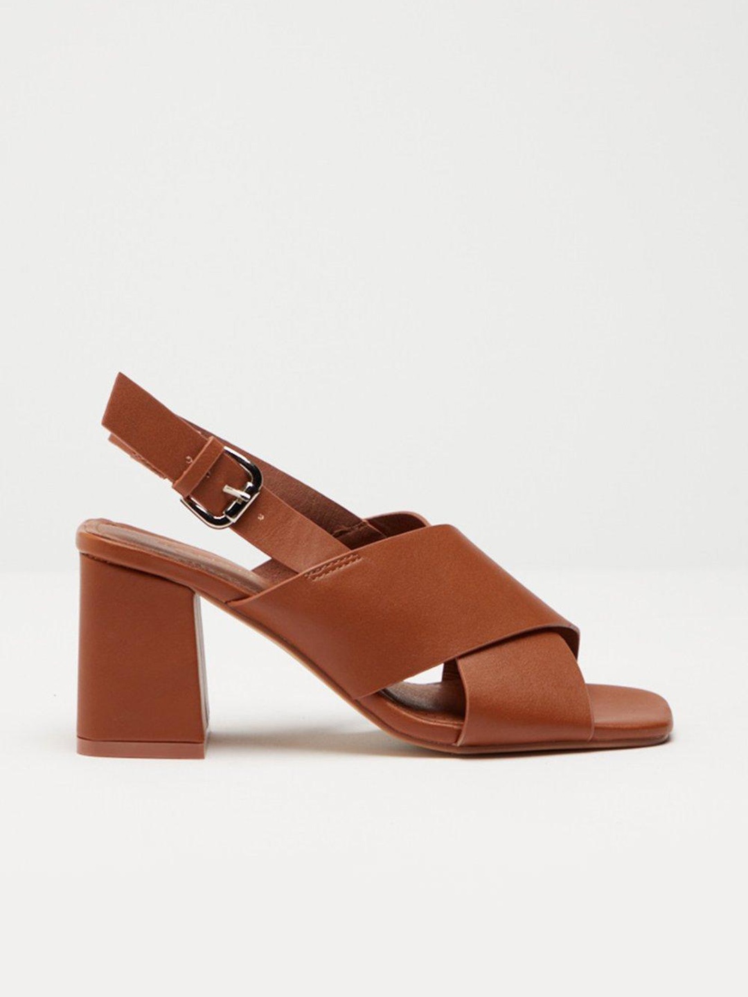 

DOROTHY PERKINS Tan Brown Cross Strap Block Heel Sandals