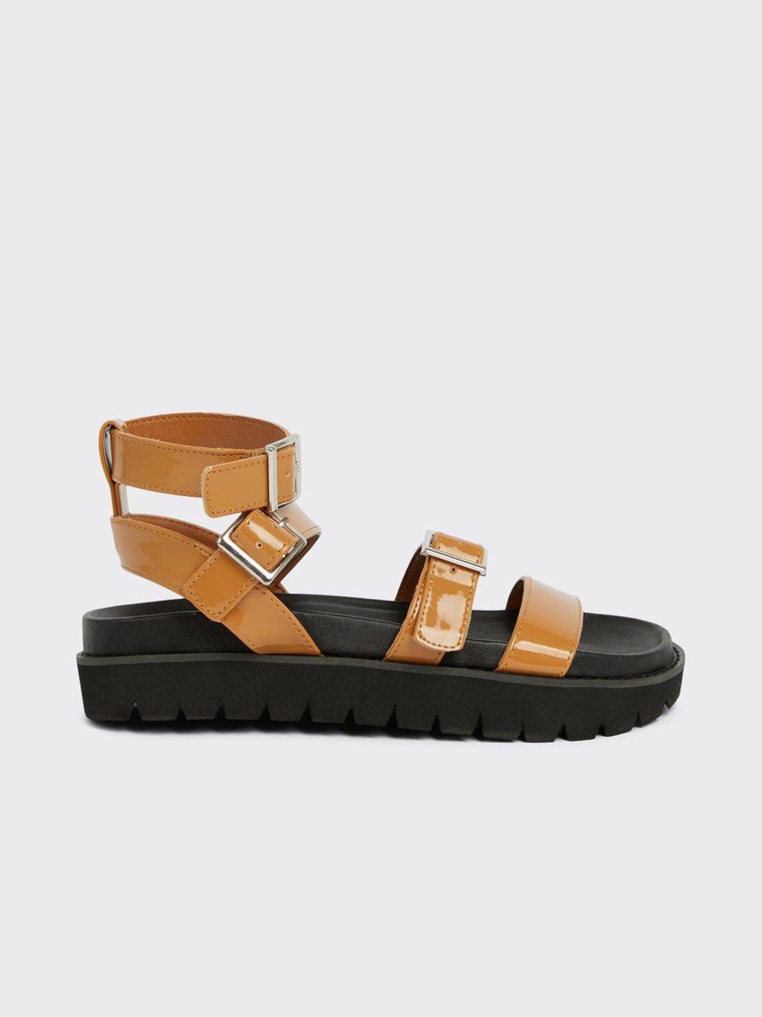 

DOROTHY PERKINS Faith Women Tan Brown Mid-Top Gladiators with Buckle Detail