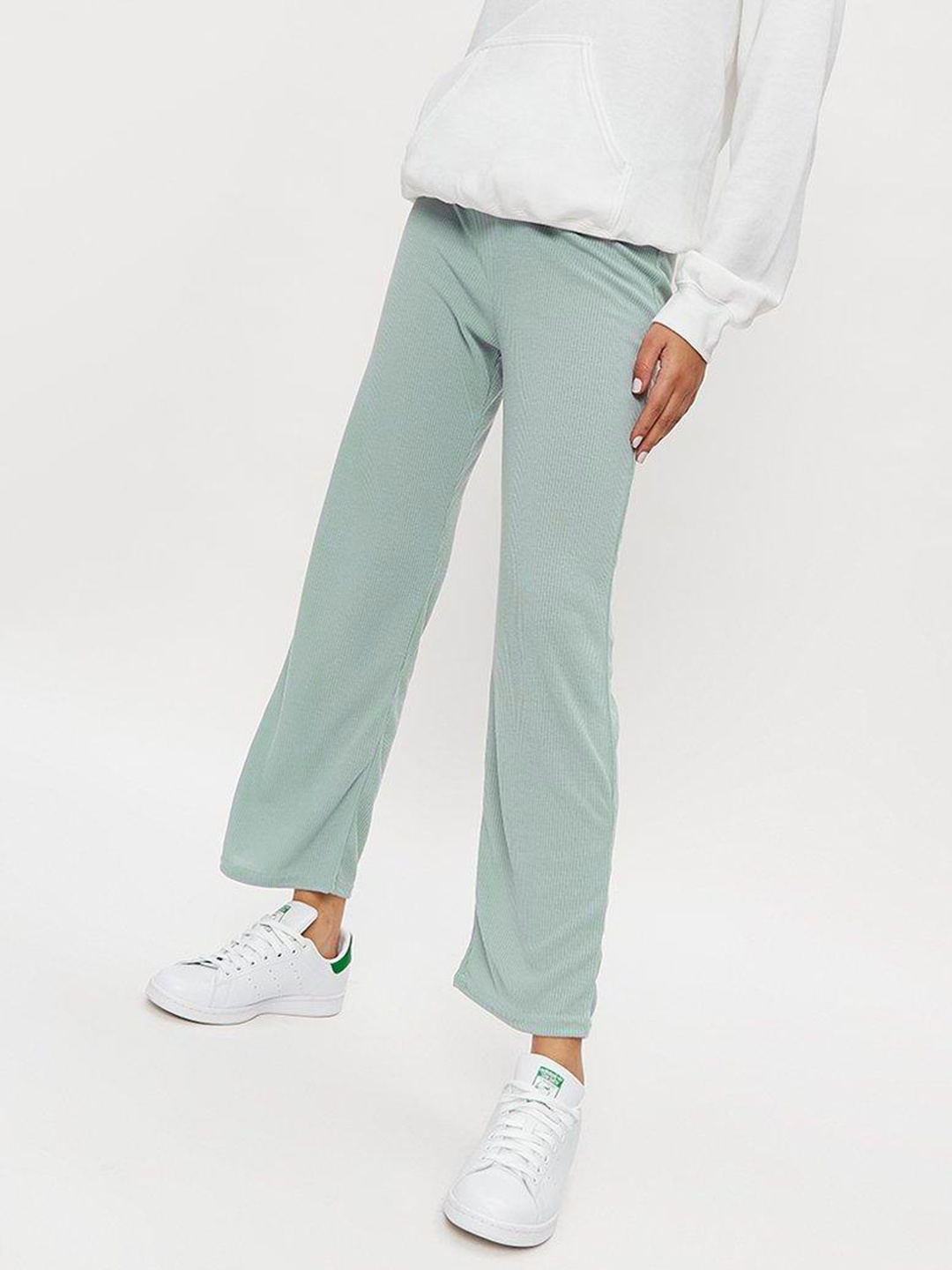 

DOROTHY PERKINS Women Blue Ribbed Straight Leg Trousers