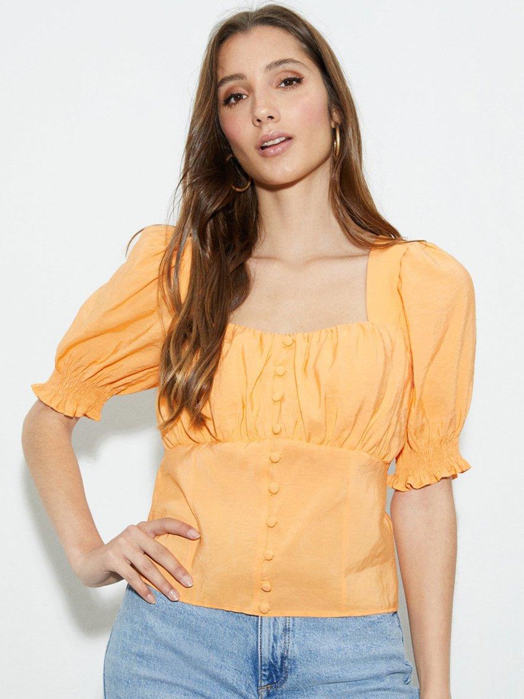 

DOROTHY PERKINS Yellow Solid Empire Top