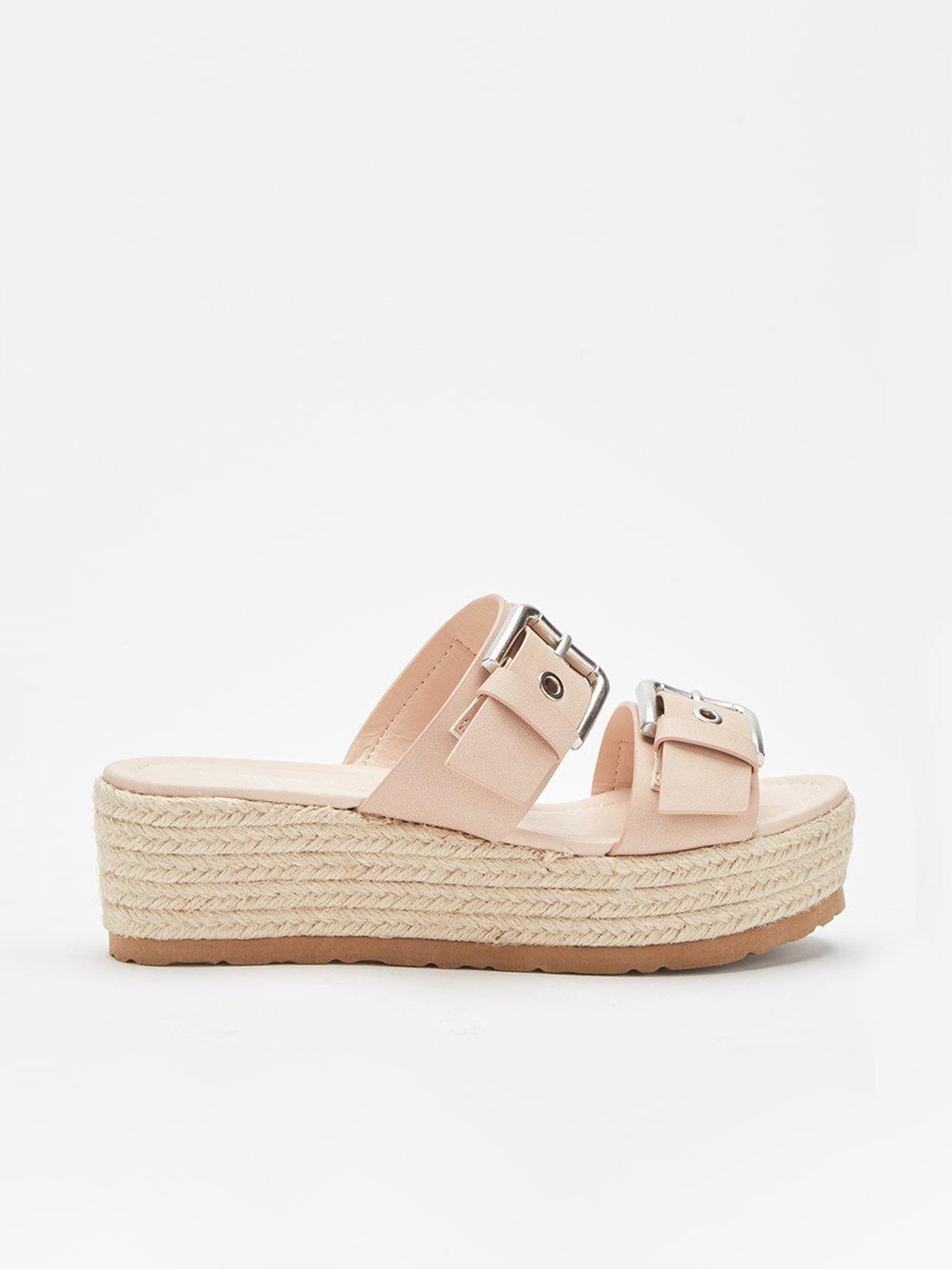 

DOROTHY PERKINS Pink Solid Wedges with Buckle Detail