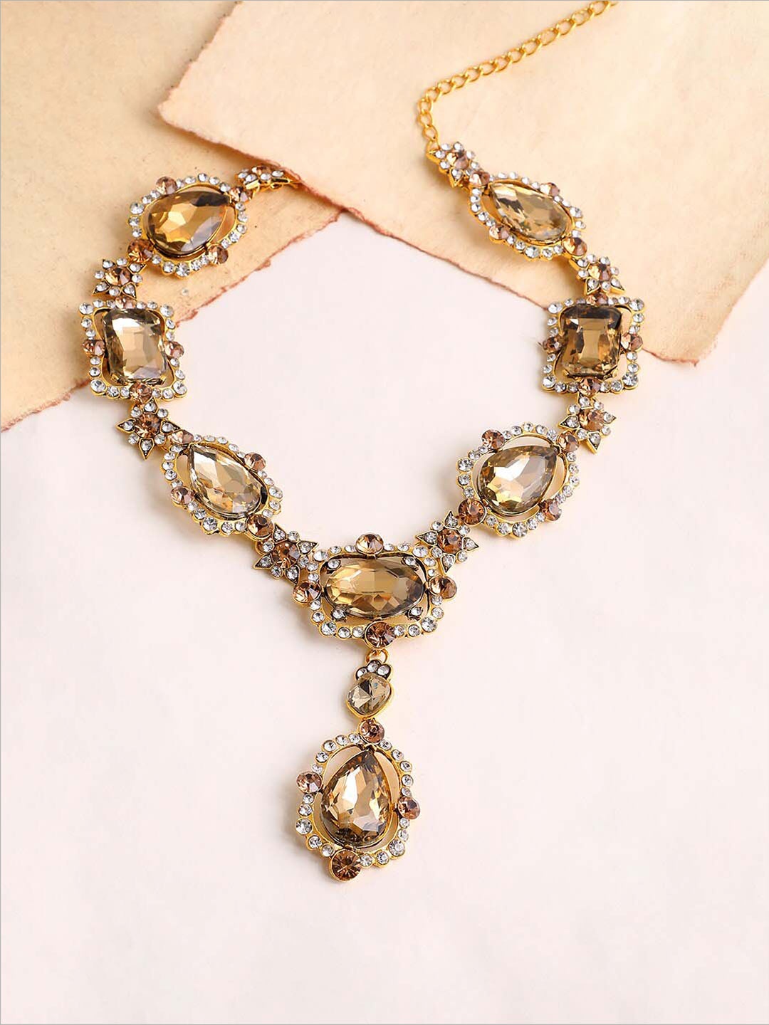 

SOHI Gold-Toned & White Gold-Plated Necklace