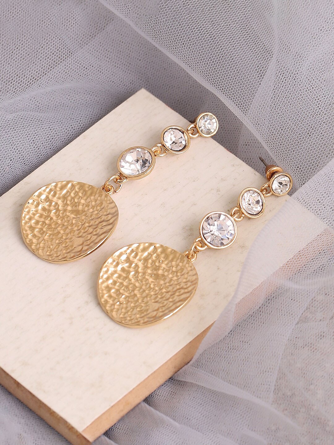 

SOHI Women Gold-Toned Contemporary Drop Earrings