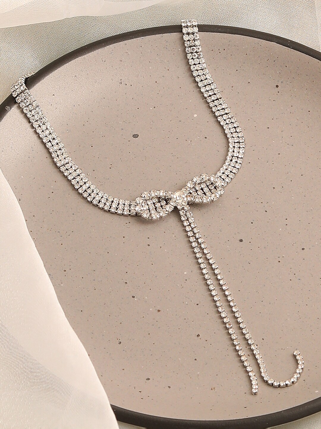 

SOHI Silver-Toned Silver-Plated Necklace