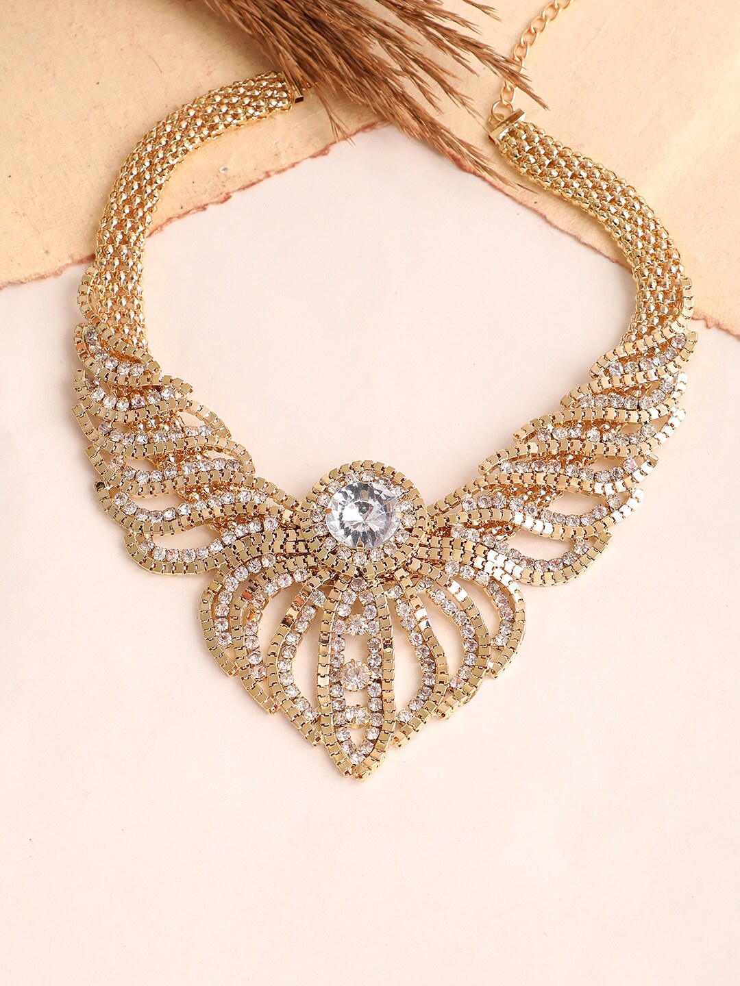 

SOHI Gold-Toned & White Gold-Plated Necklace