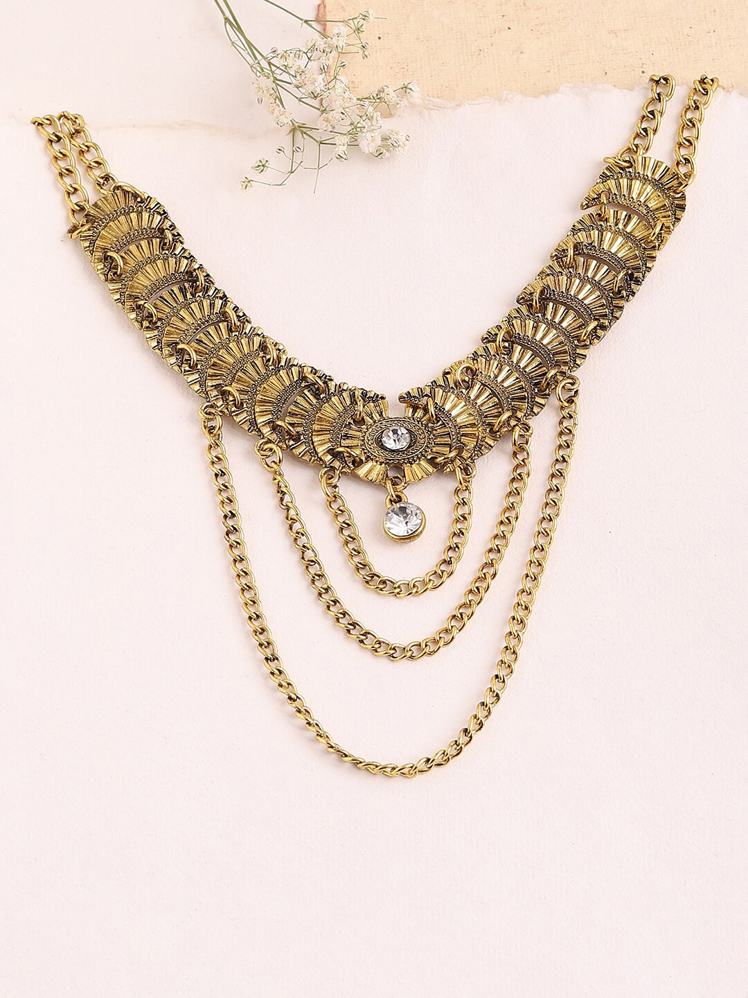 

SOHI Black & Gold-Toned Gold-Plated Necklace