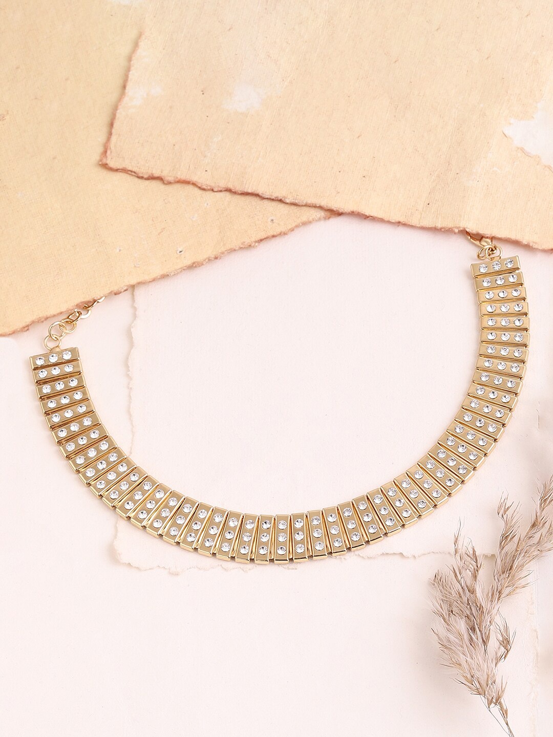 

SOHI Women Gold Toned & White Gold Plated Necklace