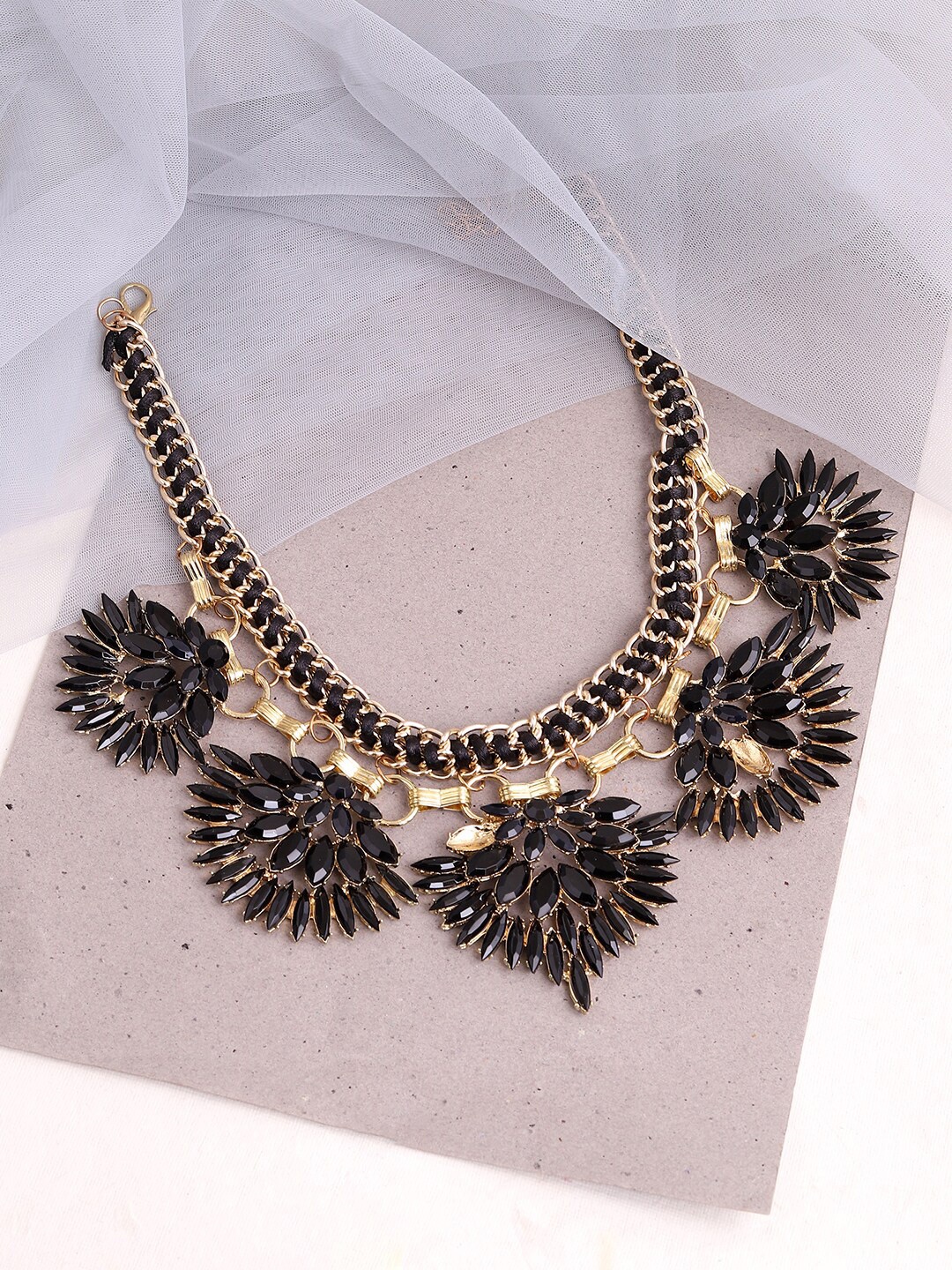 

SOHI Women Gold-Toned & Black Gold-Plated Necklace