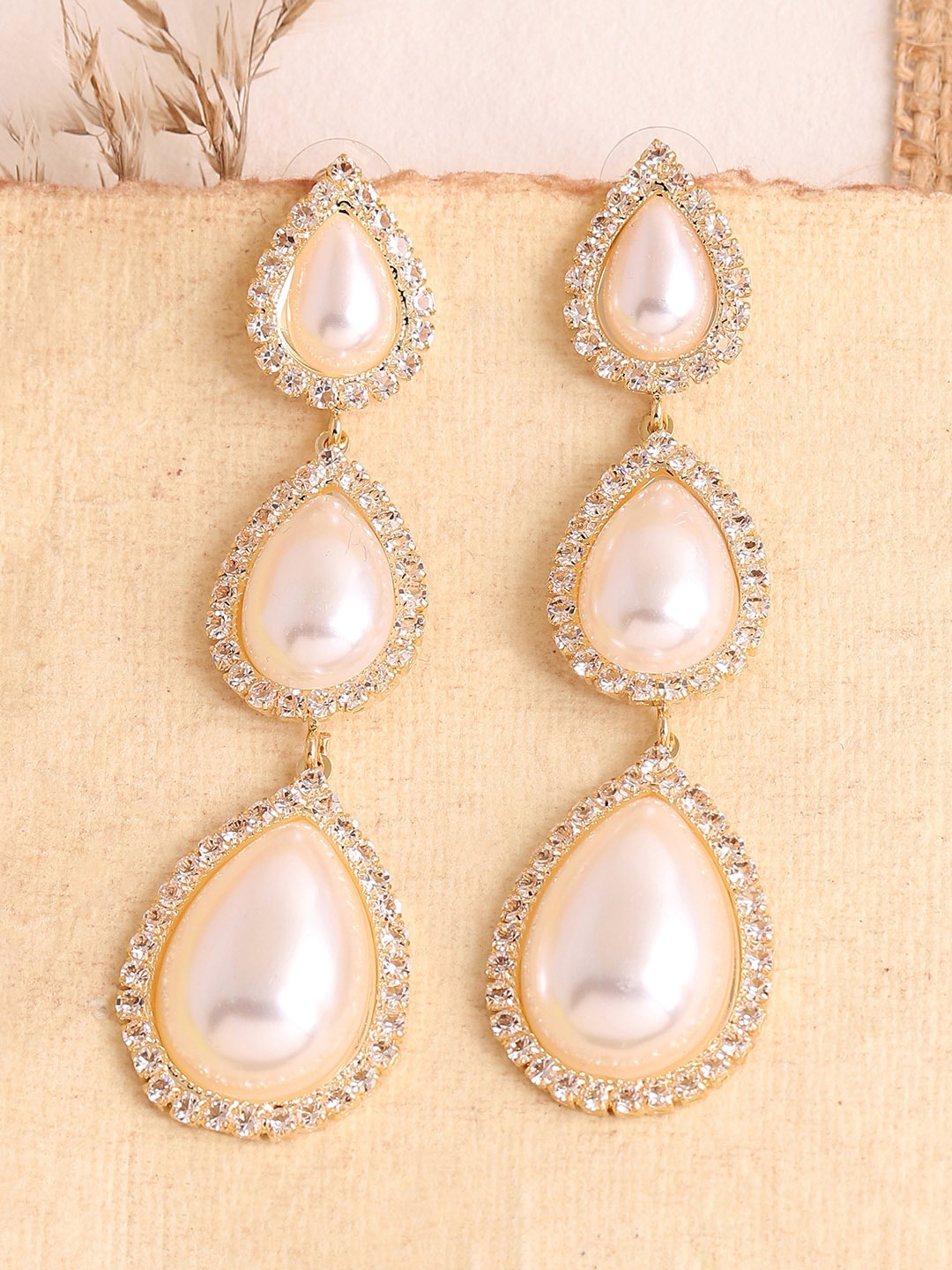 

SOHI Women Gold Plated Drop Earrings