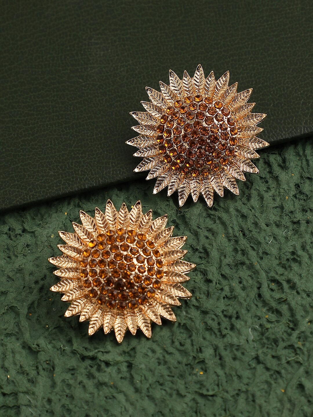 

SOHI Gold-Toned Contemporary Studs Earrings
