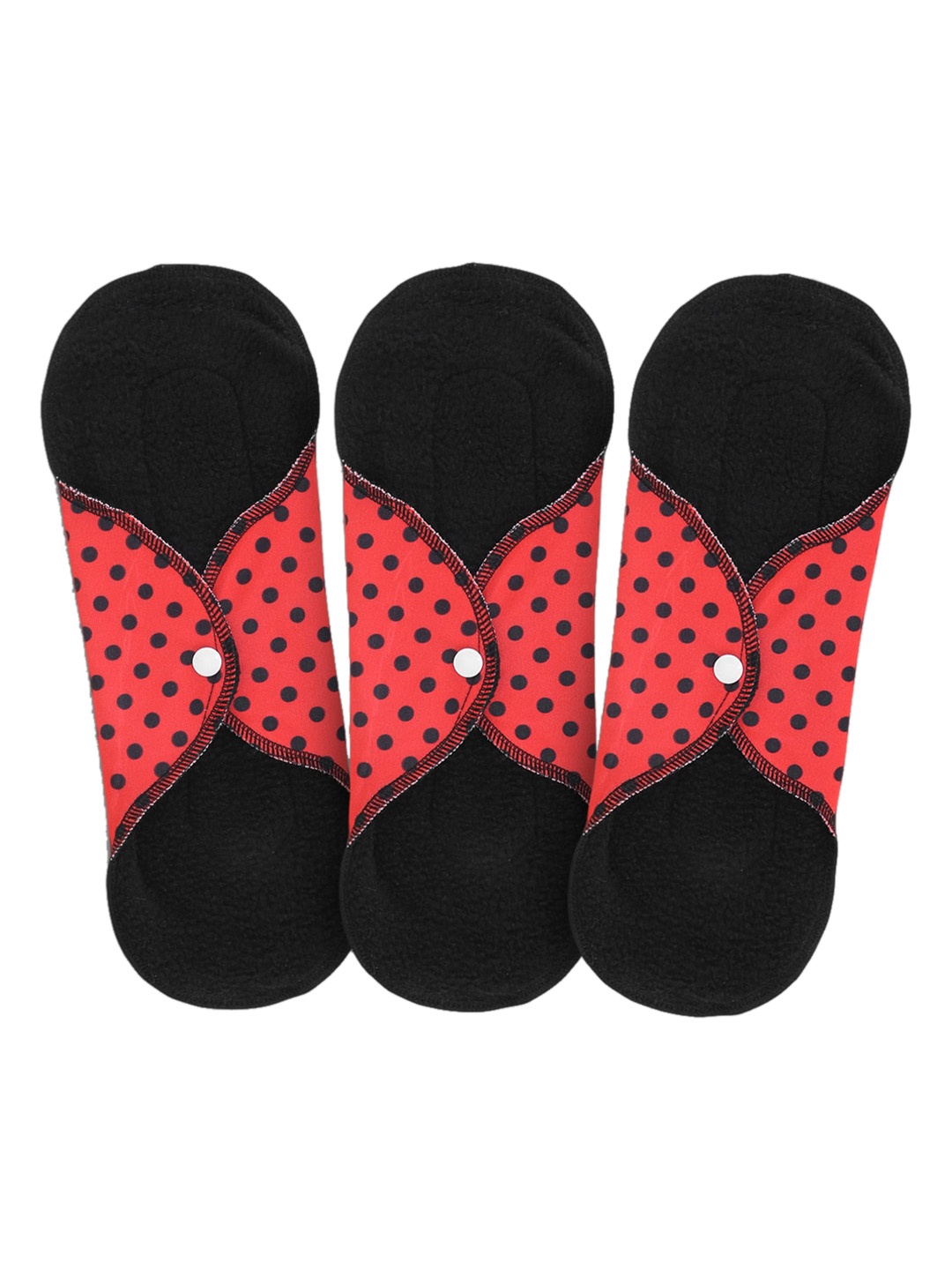 

CareDone Set Of 3 Red & Black Printed Ultra Thin Rash Free Reusable Sanitary Cloth