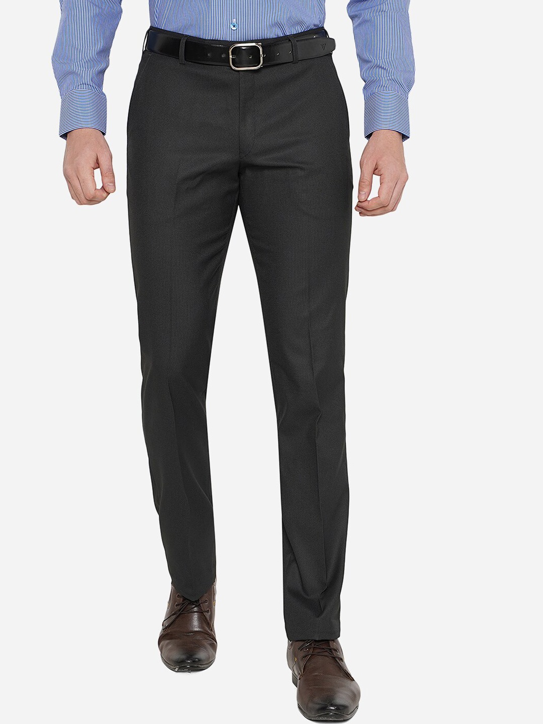 

Greenfibre Men Black Slim Fit Trousers