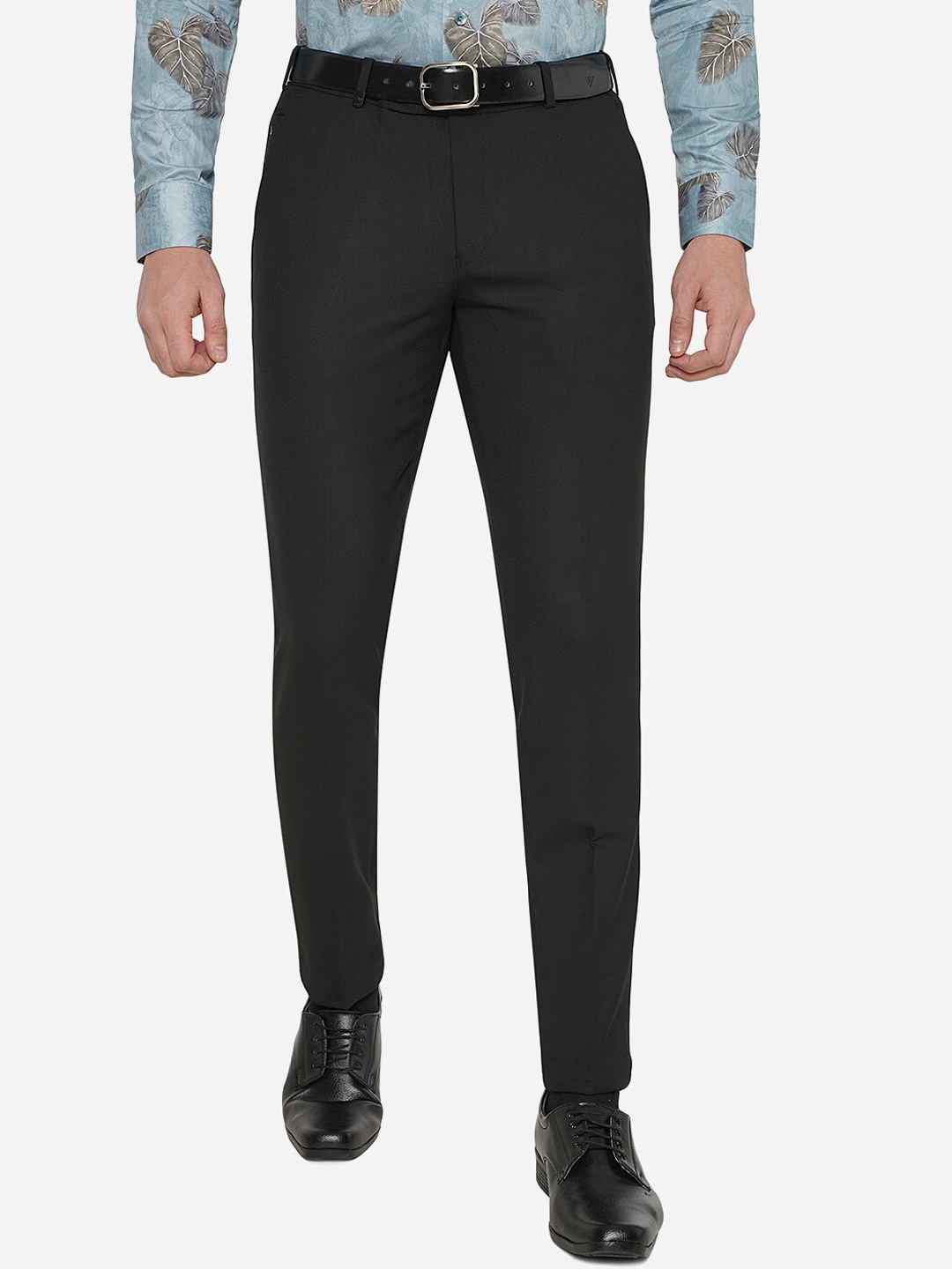 

JADE BLUE Men Black Slim Fit Trousers