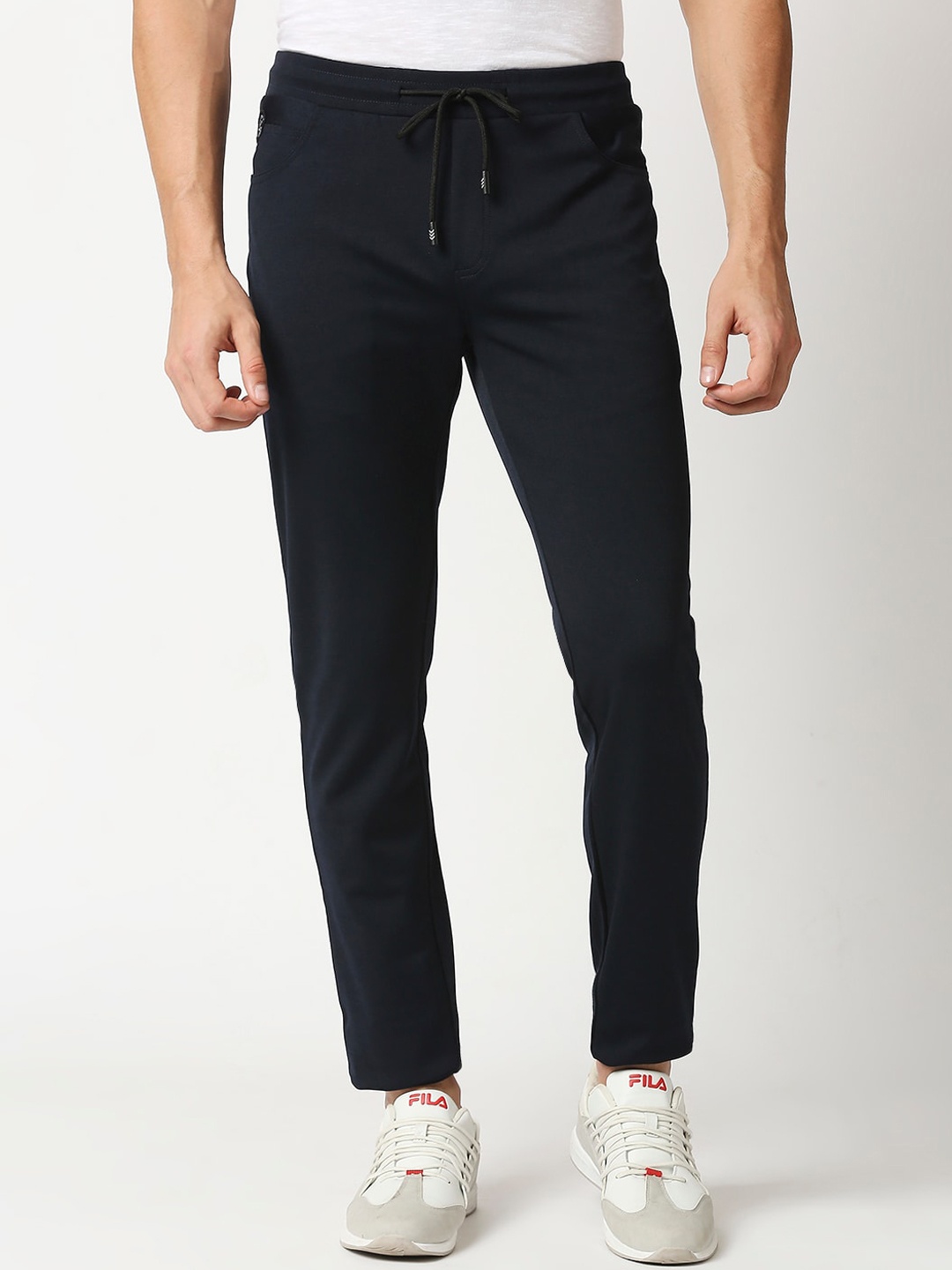 

Manaca Men Blue Solid Track Pant