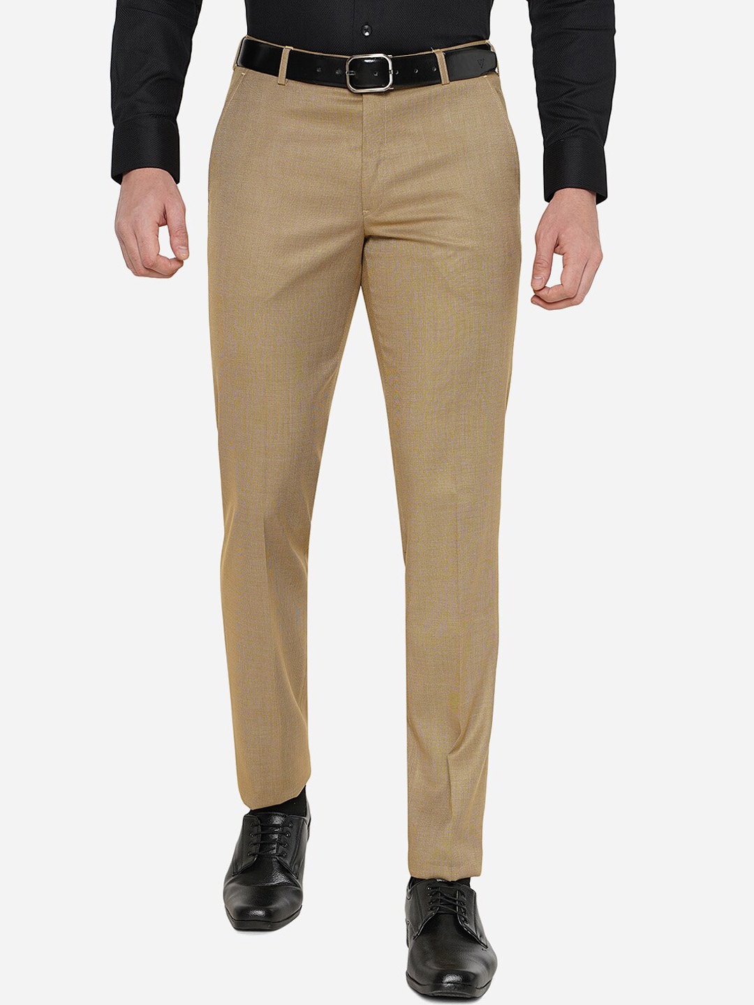 

METAL Men Khaki Slim Fit Formal Trousers