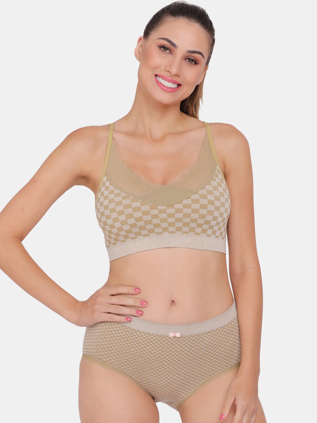 

Amour Secret Women Olive Printed Lingerie Set