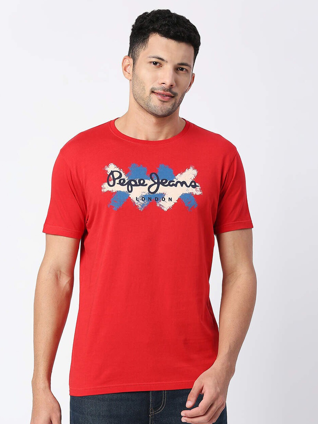 

Pepe Jeans Men Red Cotton Typography Printed T-shirt