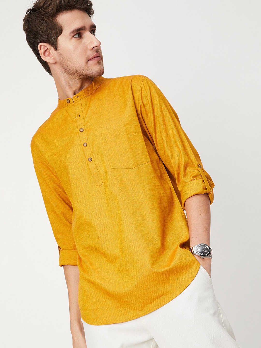 

max Men Yellow Casual Shirt