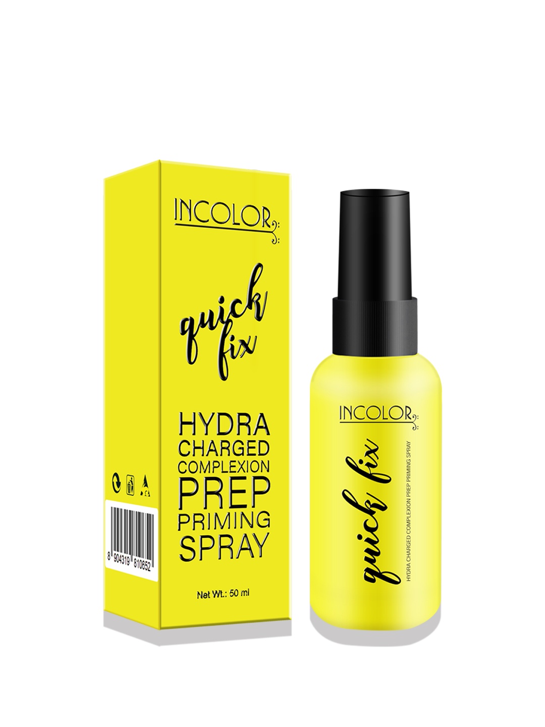 

INCOLOR Quick Fix Hydra Charged Complexion Prep Priming Fixer Spray 50 ml, Yellow