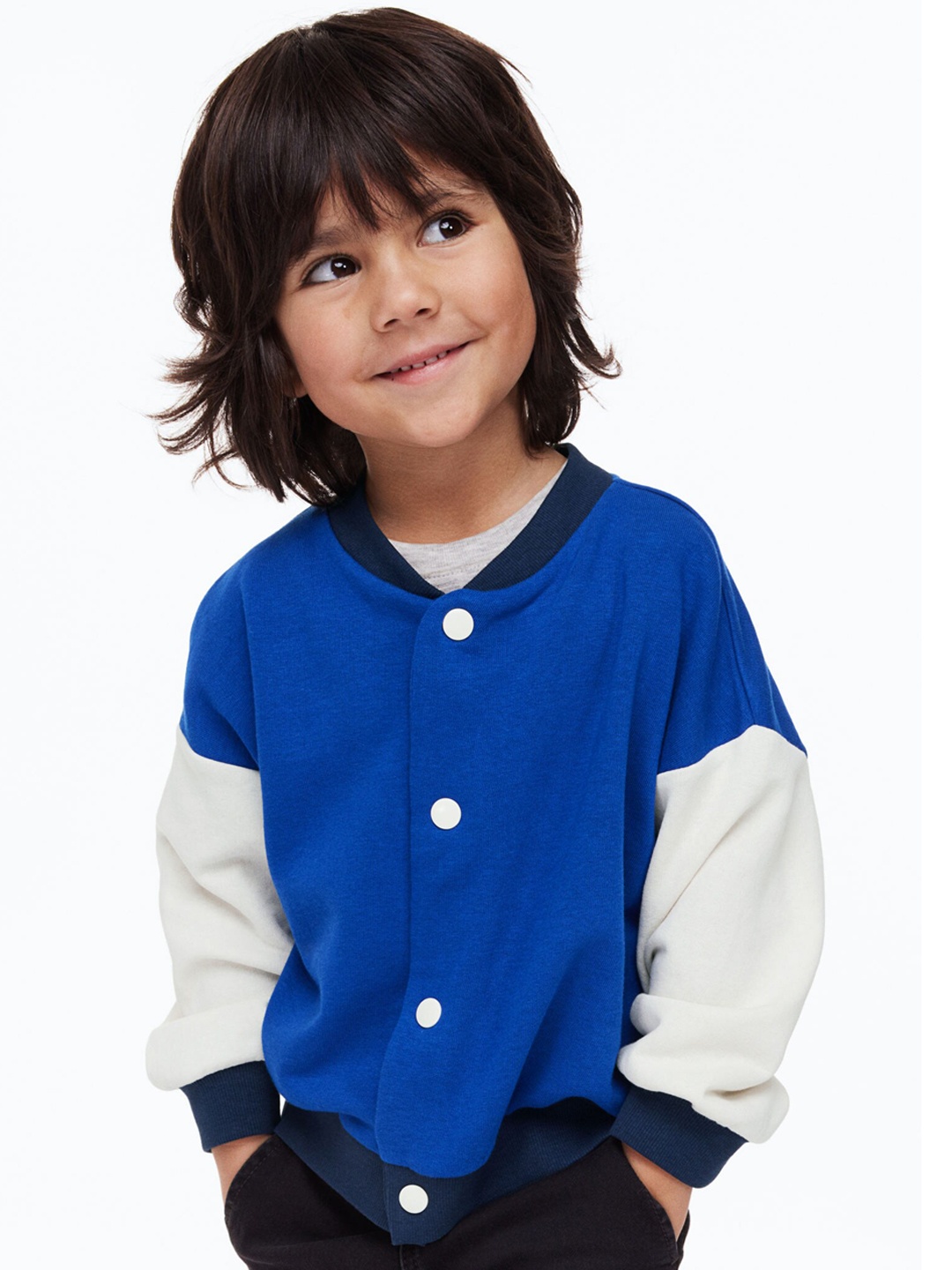 

H&M Boys Blue White Baseball jacket