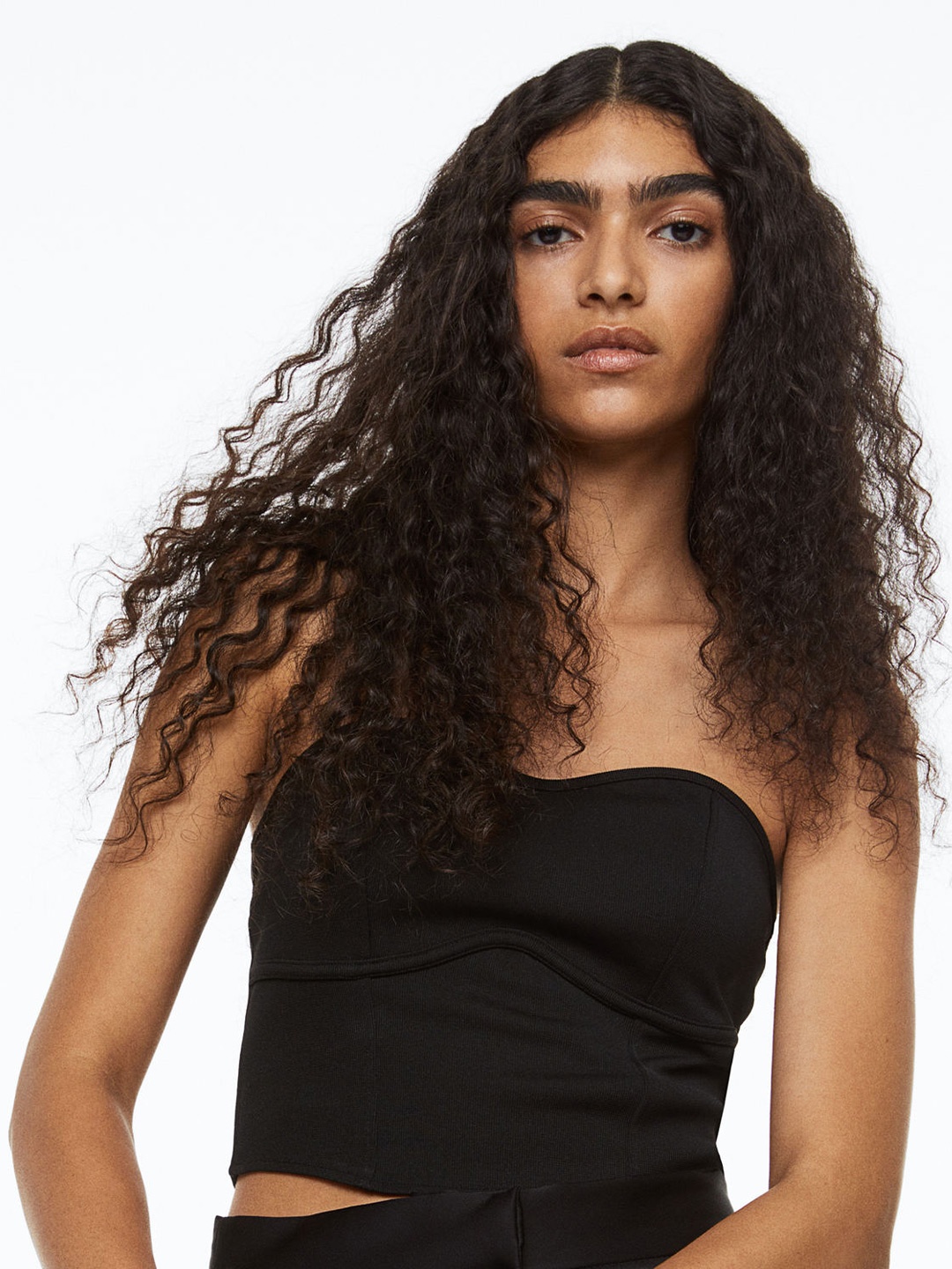 

H&M Women Black Cropped Bandeau Top