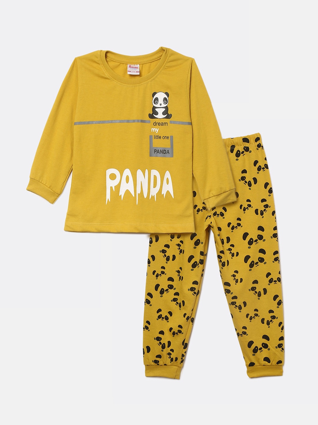 

V-Mart Girls Yellow & Black Printed Night suit