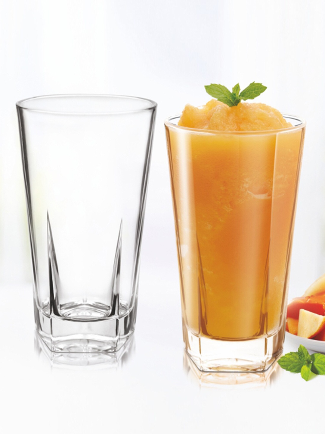 

Treo Set Of 6 Transparent Crescent Cool Glass Tumbler 274 ml Each