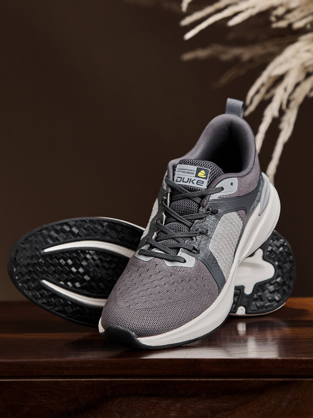 

Duke Men Grey Textile Training or Gym Shoes