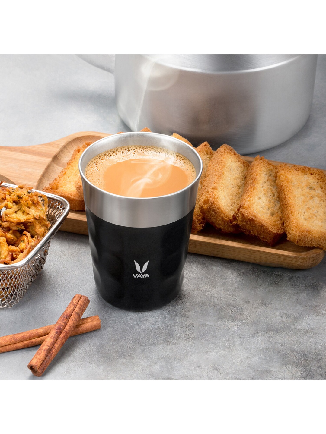 

Vaya PopCup Set of 2 Black Insulated Stainless Steel Tumblers 250ml each