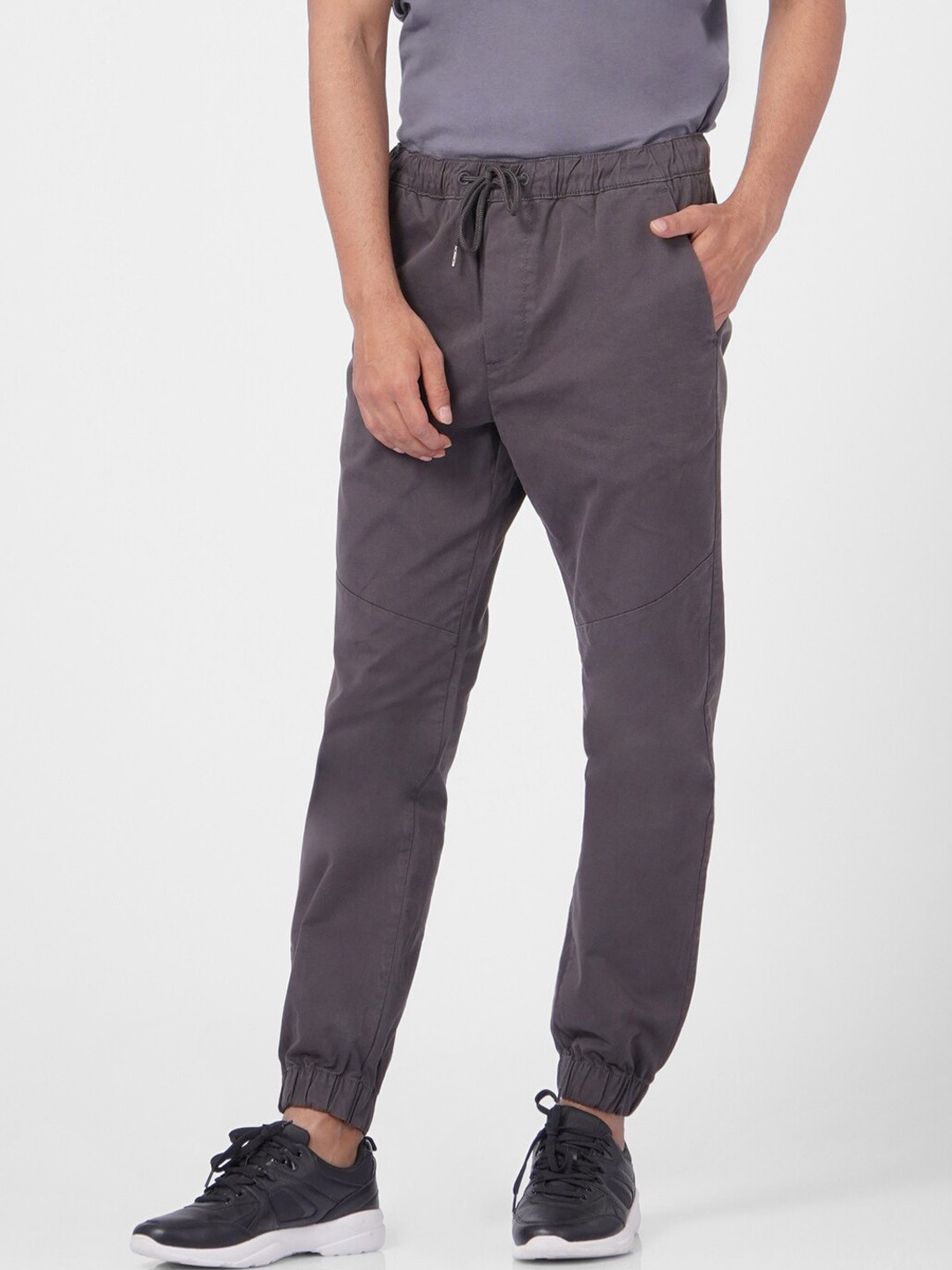 

Jack & Jones Men Grey Cotton Joggers