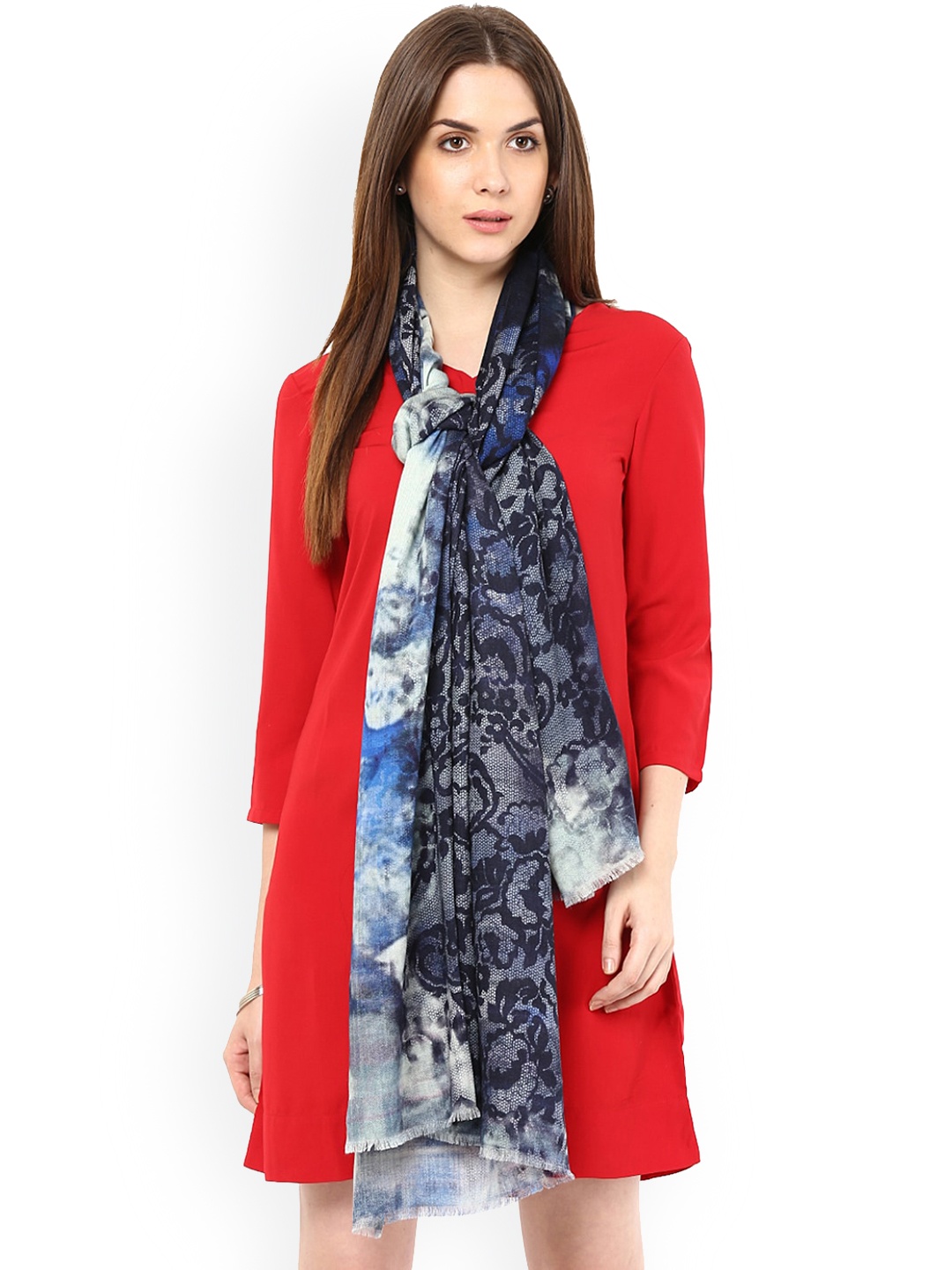 

SHINGORA Women Blue Printed Shawl