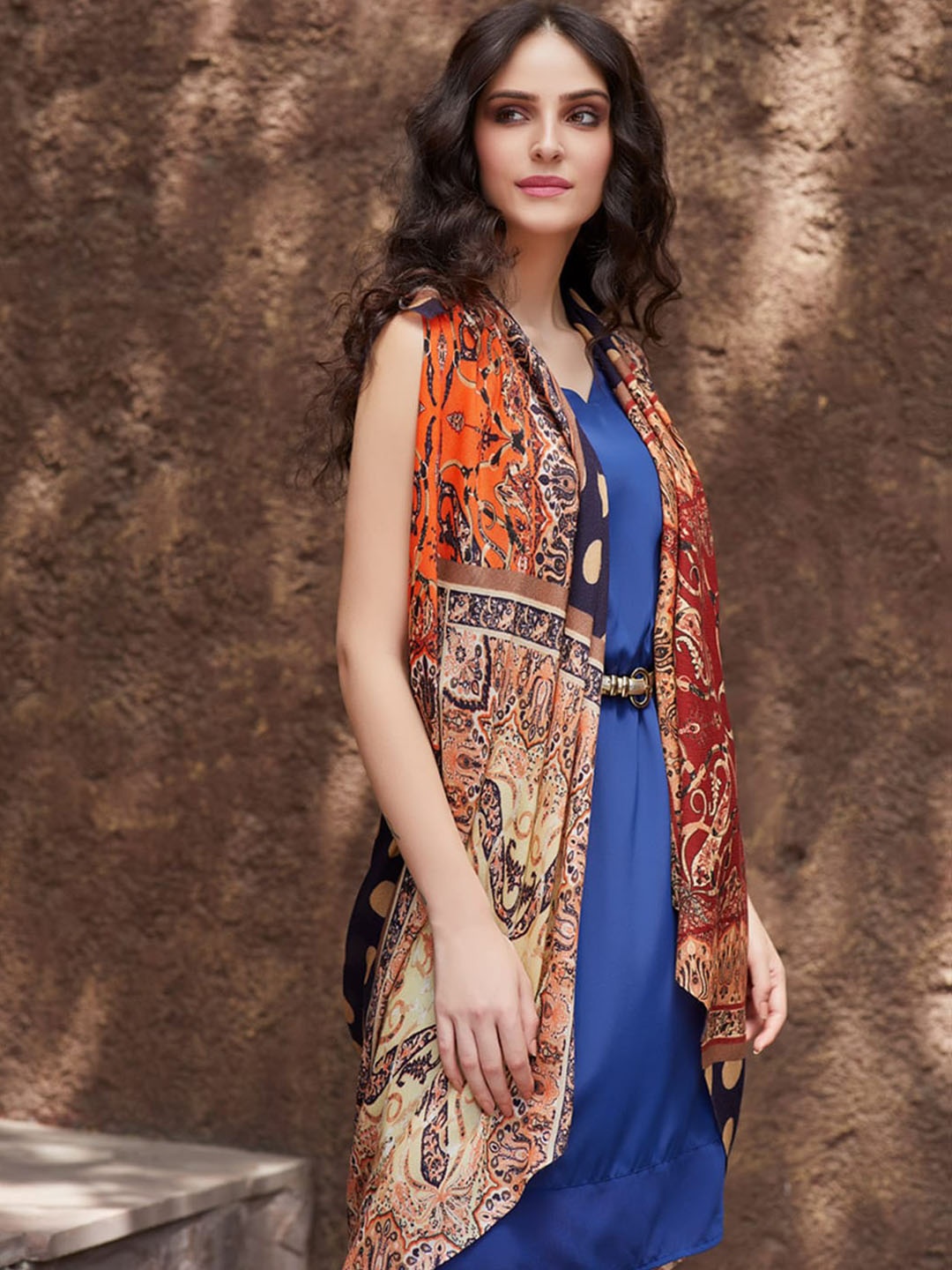

SHINGORA Women Brown Printed Wool Shawl