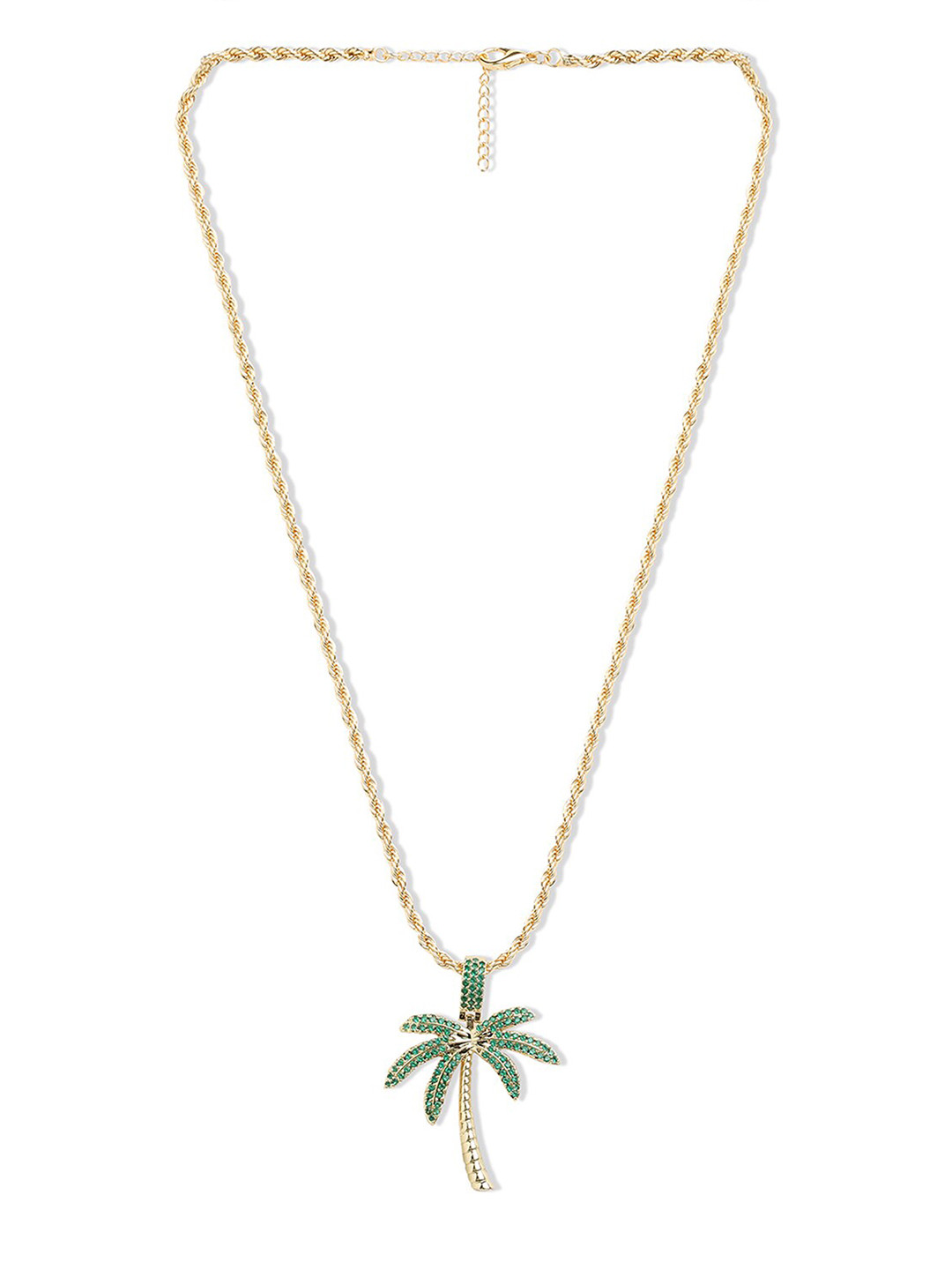 

Tipsyfly Gold-Toned & Green Brass Necklace