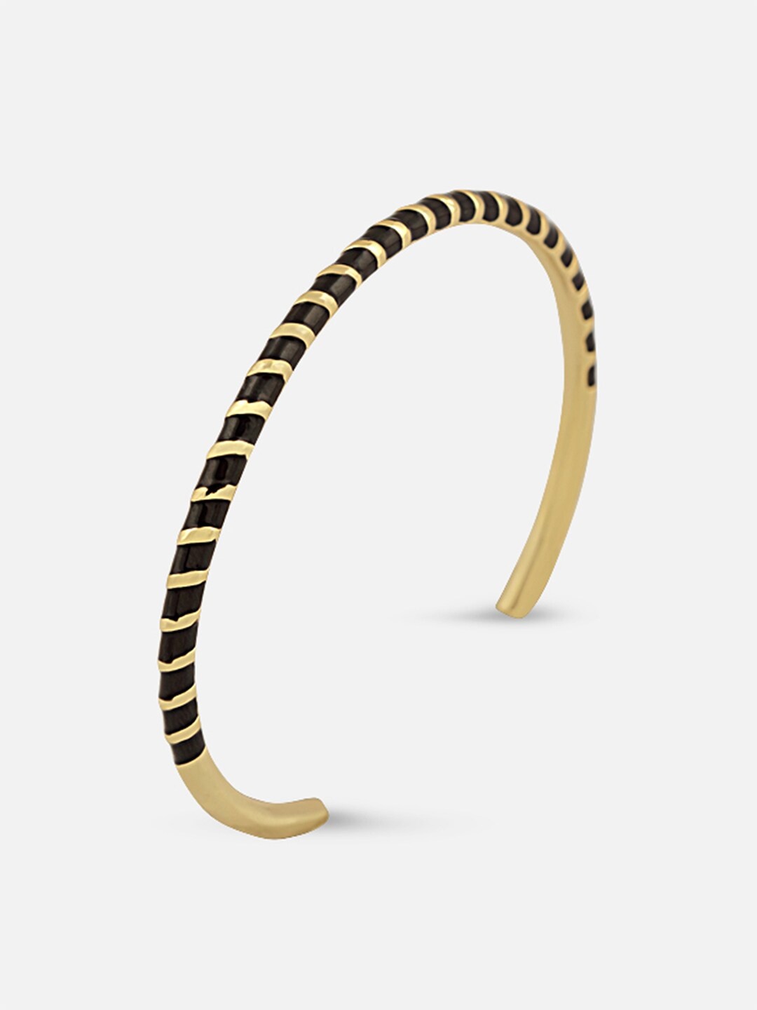 

Tipsyfly Women Gold-Toned & Black Brass Cuff Bracelet