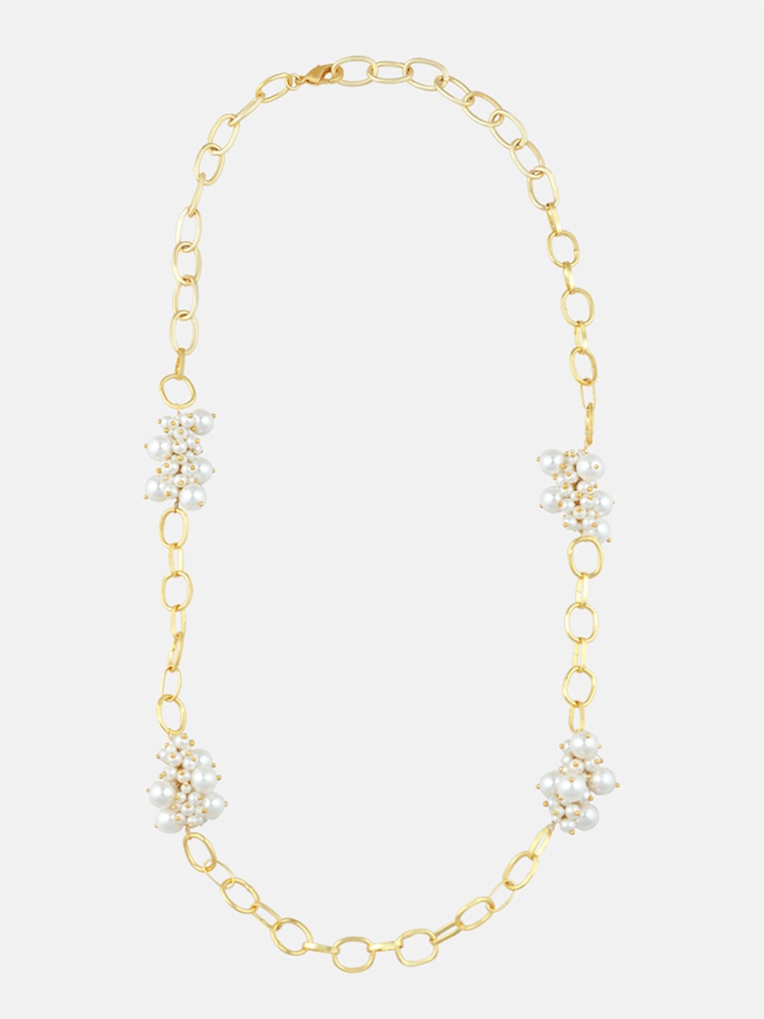 

Tipsyfly Gold-Toned & White Brass Necklace