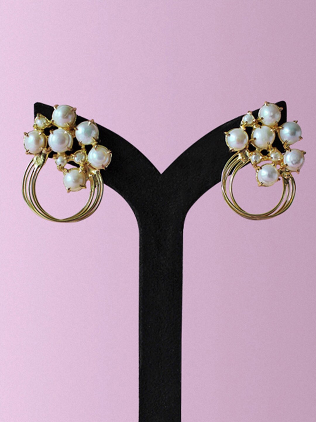 

Tipsyfly Gold-Toned Floral Studs Earrings
