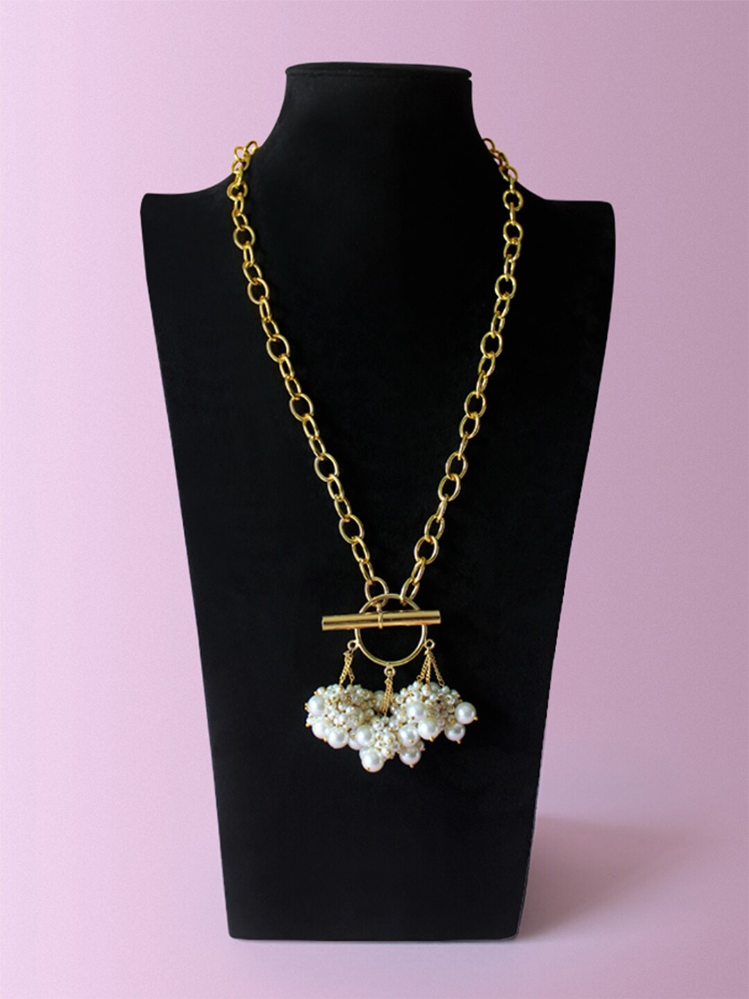 

Tipsyfly Gold-Toned & White Brass Necklace