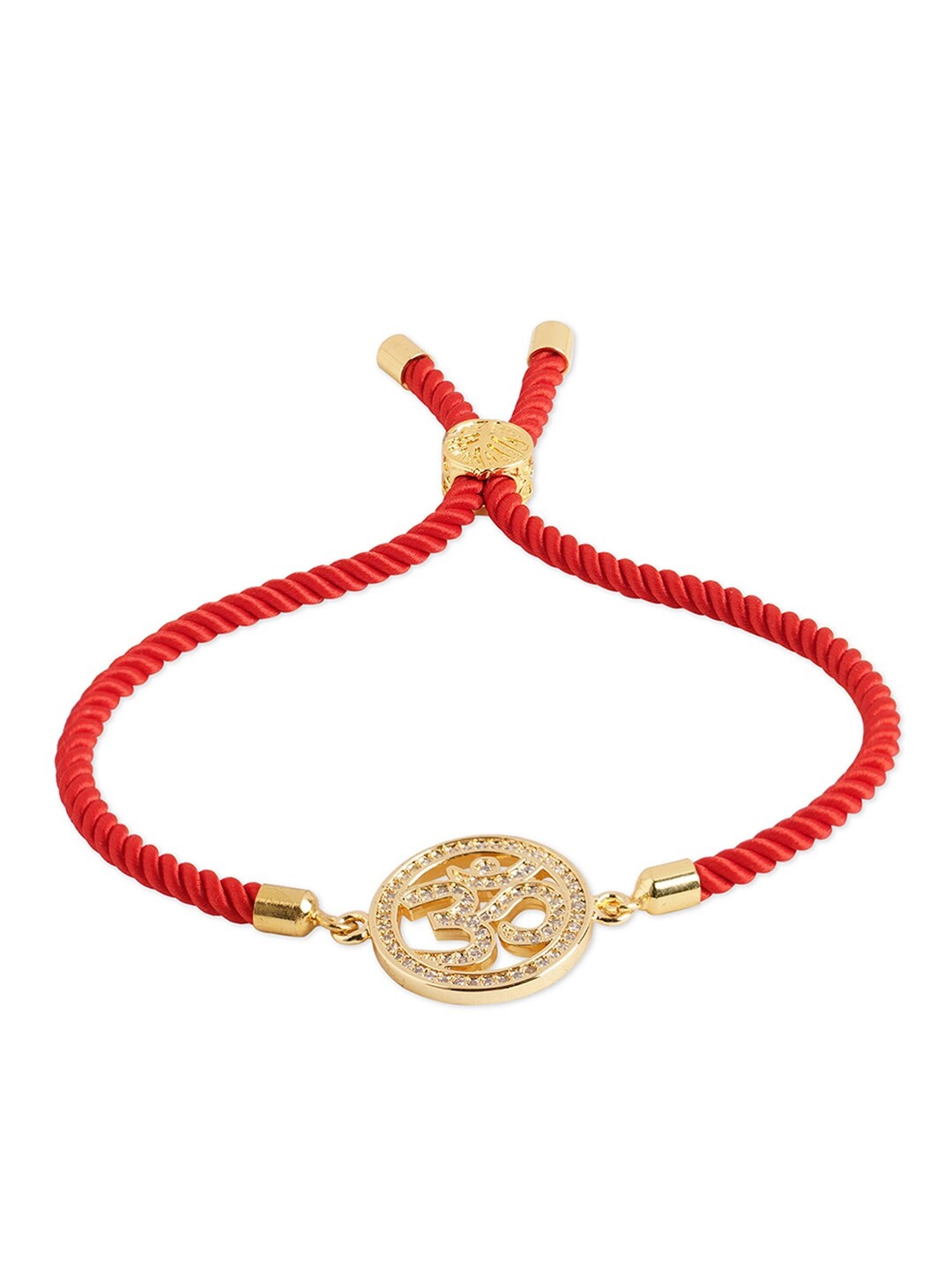 

Tipsyfly Women Red & Gold-Toned Brass Crystals Wraparound Bracelet