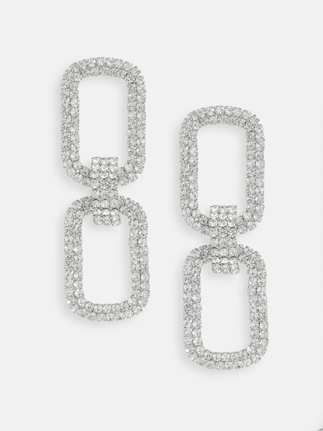 

Tipsyfly Silver-Toned Contemporary Drop Earrings