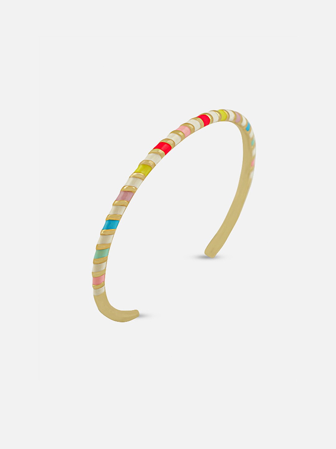 

Tipsyfly Women Gold-Toned & Blue Brass Kada Bracelet