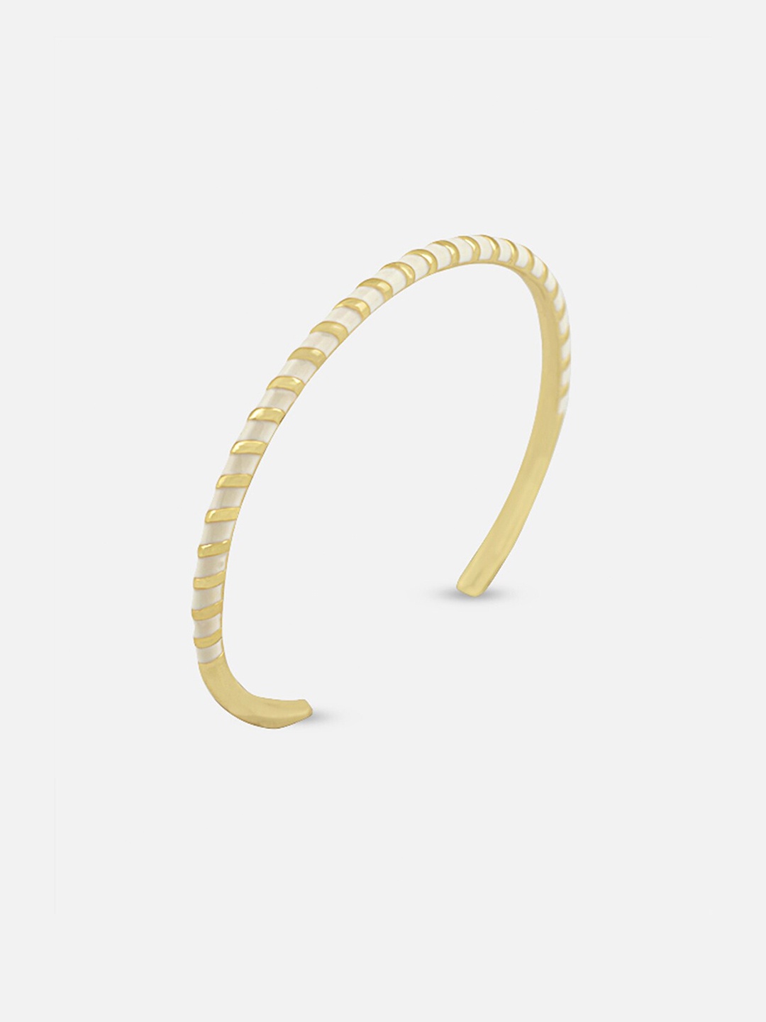 

Tipsyfly Women Gold-Toned & White Brass Kada Bracelet