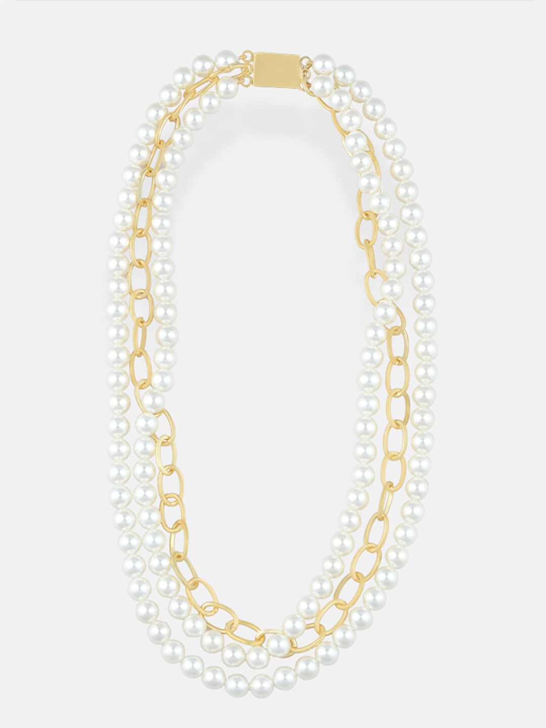 

Tipsyfly Gold-Toned & White Brass Necklace