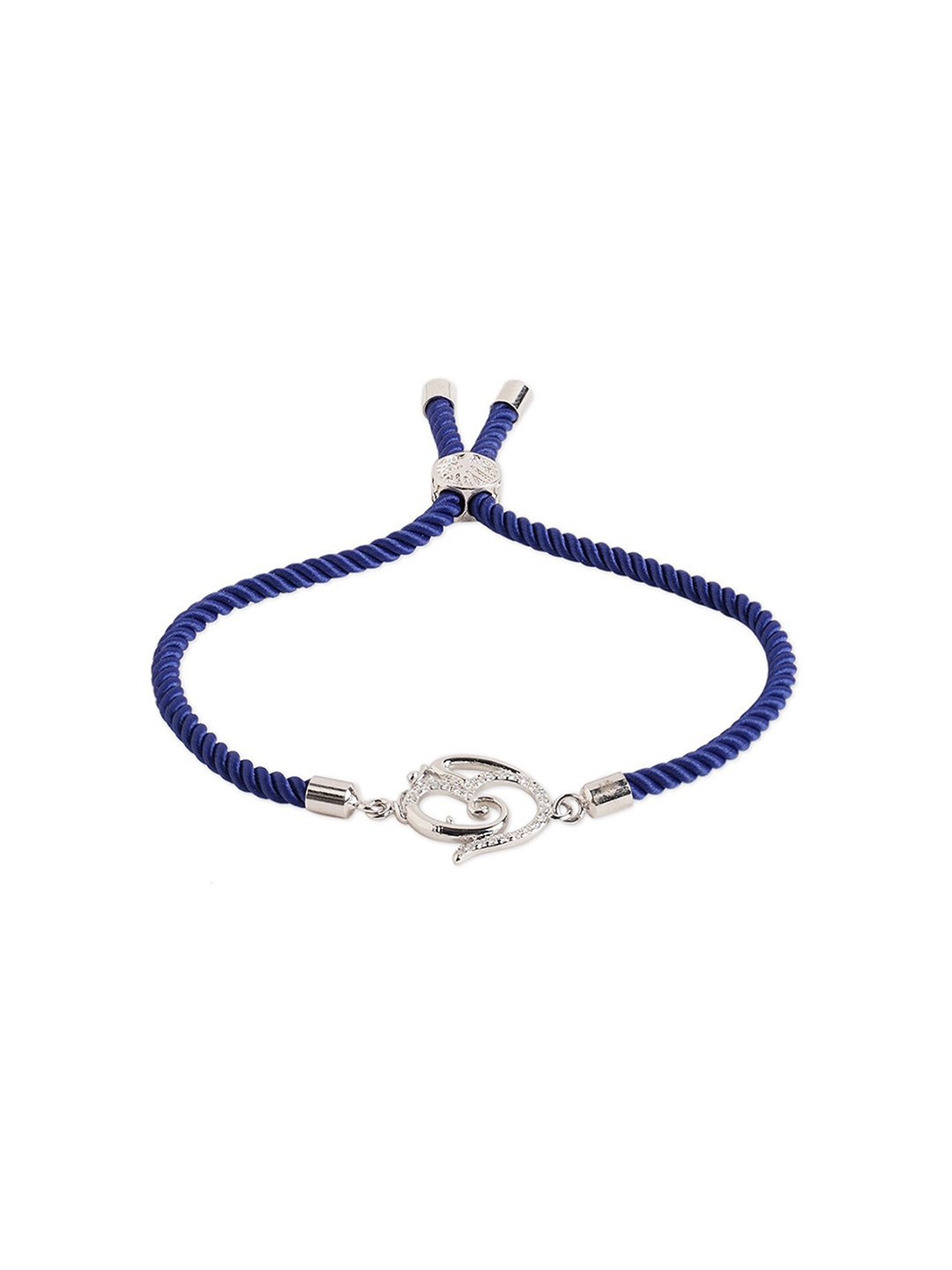 

Tipsyfly Women Blue & Silver-Toned Brass Crystals Wraparound Bracelet