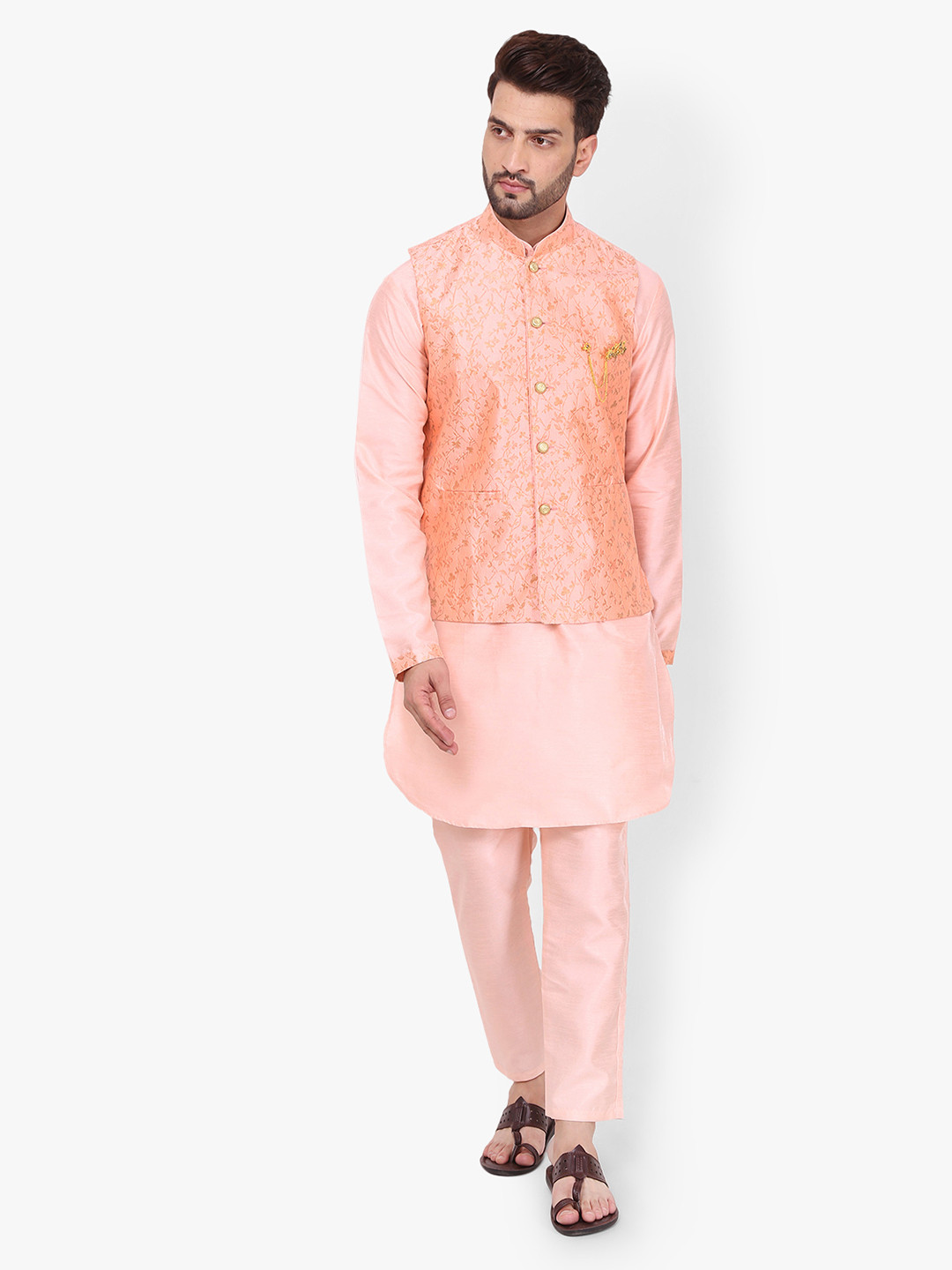 

Pro-Ethic STYLE DEVELOPER Men Pink Kurta with Pyjamas