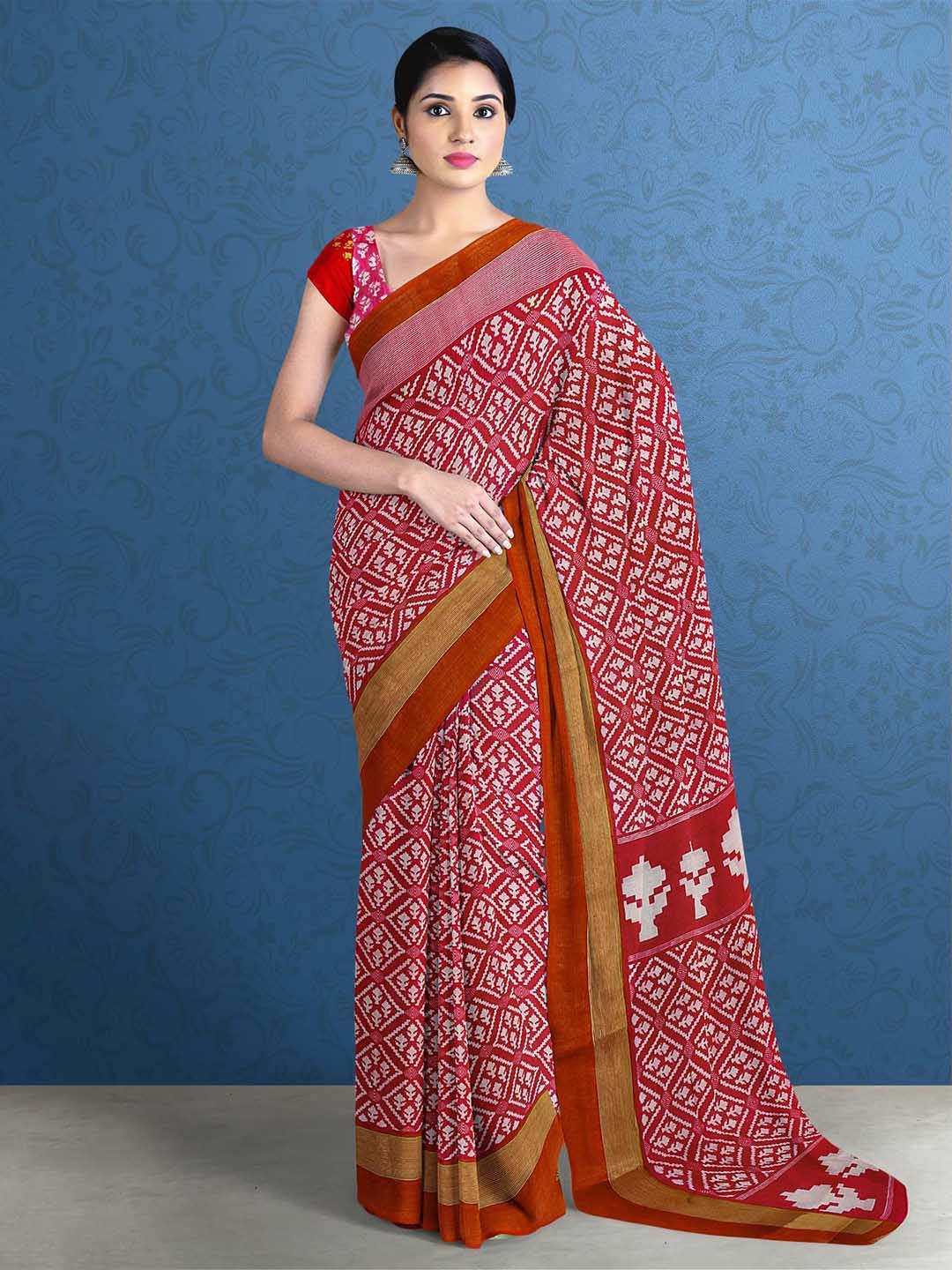 

Kalamandir Pink & White Woven Design Saree
