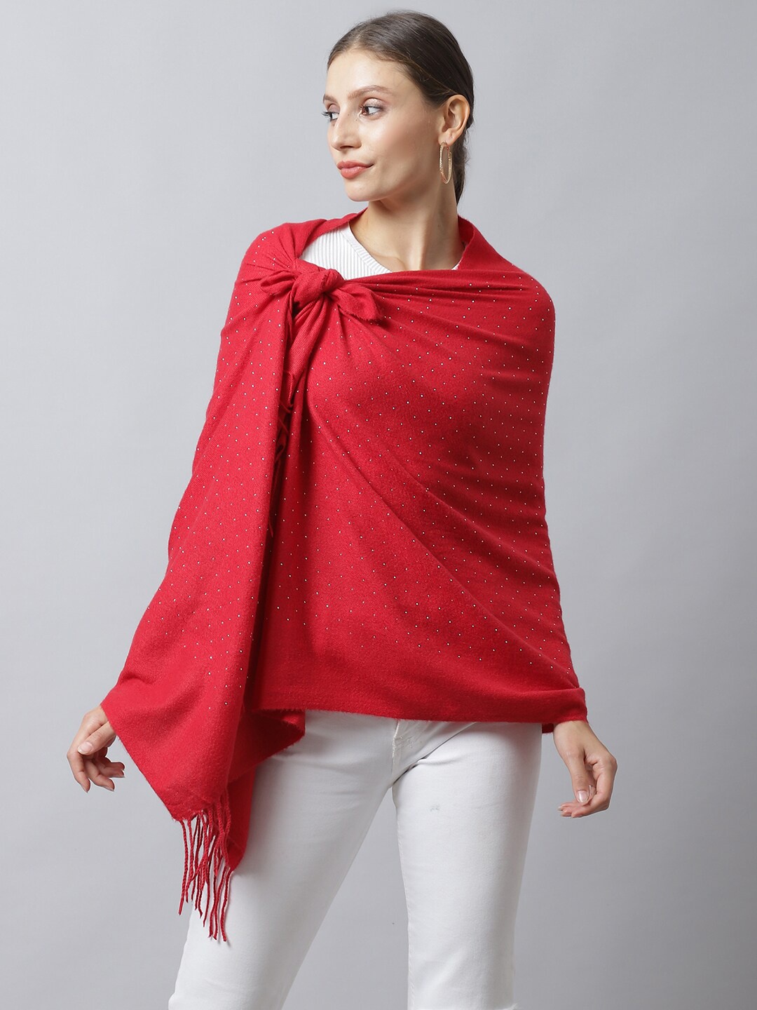 

LOOM LEGACY Women Red Stole