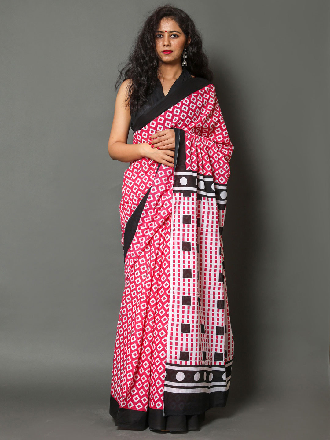 

BUTA BUTI Pink & White Pure Cotton Ready to Wear Saree