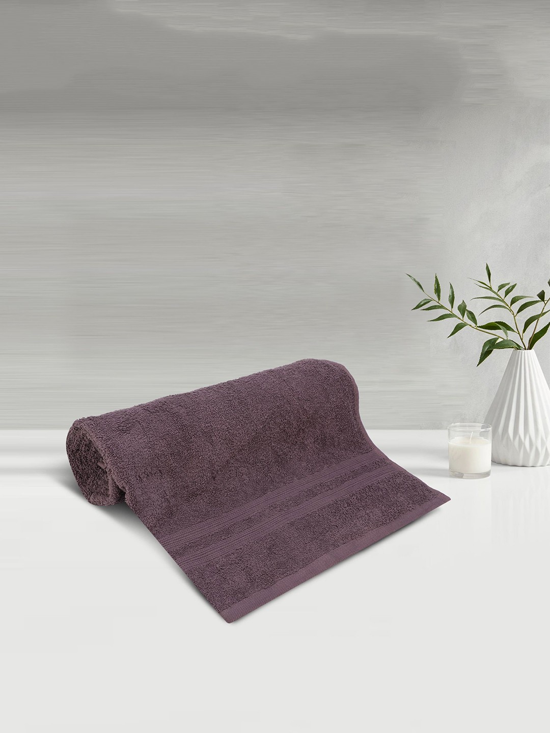 

LUSH & BEYOND Purple Solid Cotton Bath Towel 500 GSM