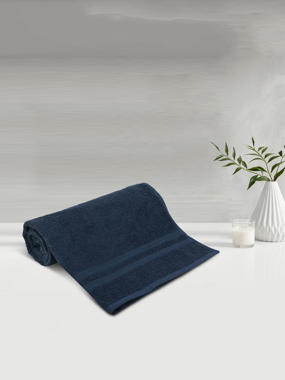 

LUSH & BEYOND Solid Pure Cotton Bath Towels 500 GSM, Blue